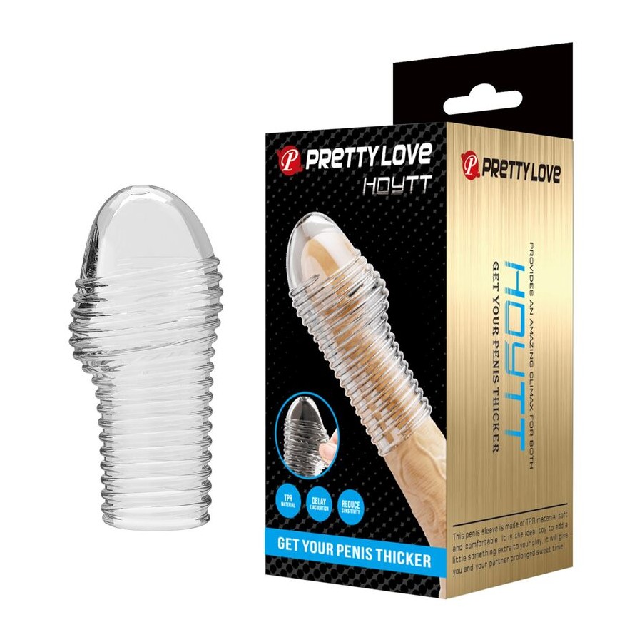 PRETTY LOVE - MANCHON PÉNIS HOTTT POUR UN PÉNIS PLUS ÉPAISSE TRANSPARENT